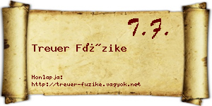Treuer Füzike névjegykártya